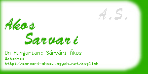 akos sarvari business card