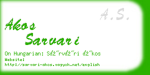akos sarvari business card